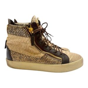 Giuseppe Zanotti Ofelia Deseret Python Style High Top Sneakers Size 42.5 US 9.5